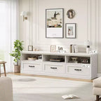 TV Stand for 75 Inch TV, Mid-Century Modern Entertainment Center with Storage Drawer, Wood Media Console TV Cabinet for Living Room