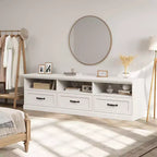 TV Stand for 75 Inch TV, Mid-Century Modern Entertainment Center with Storage Drawer, Wood Media Console TV Cabinet for Living Room