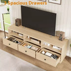 TV Stand for 75 Inch TV, Mid-Century Modern Entertainment Center with Storage Drawer, Wood Media Console TV Cabinet for Living Room