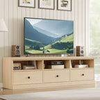 TV Stand for 75 Inch TV, Mid-Century Modern Entertainment Center with Storage Drawer, Wood Media Console TV Cabinet for Living Room