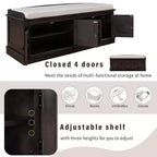 Mike Storage Shoe Bench with Doors and Adjustable Shelves