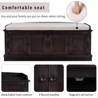 Mike Storage Shoe Bench with Doors and Adjustable Shelves