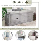 Mike Storage Shoe Bench with Doors and Adjustable Shelves