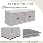 Mike Storage Shoe Bench with Doors and Adjustable Shelves