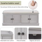 Mike Storage Shoe Bench with Doors and Adjustable Shelves