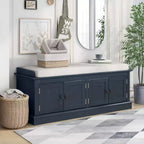 Mike Storage Shoe Bench with Doors and Adjustable Shelves