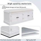 Mike Storage Shoe Bench with Doors and Adjustable Shelves