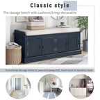 Mike Storage Shoe Bench with Doors and Adjustable Shelves