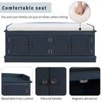 Mike Storage Shoe Bench with Doors and Adjustable Shelves