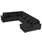 Oversized U-Shaped Sectional Sofa with Plush Corduroy Upholstery