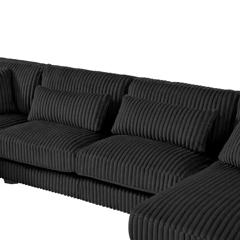 Oversized U-Shaped Sectional Sofa with Plush Corduroy Upholstery