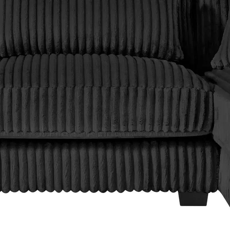Oversized U-Shaped Sectional Sofa with Plush Corduroy Upholstery