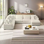 Oversized U-Shaped Sectional Sofa with Plush Corduroy Upholstery