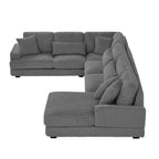 Oversized U-Shaped Sectional Sofa with Plush Corduroy Upholstery