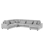 Oversized U-Shaped Sectional Sofa with Plush Corduroy Upholstery