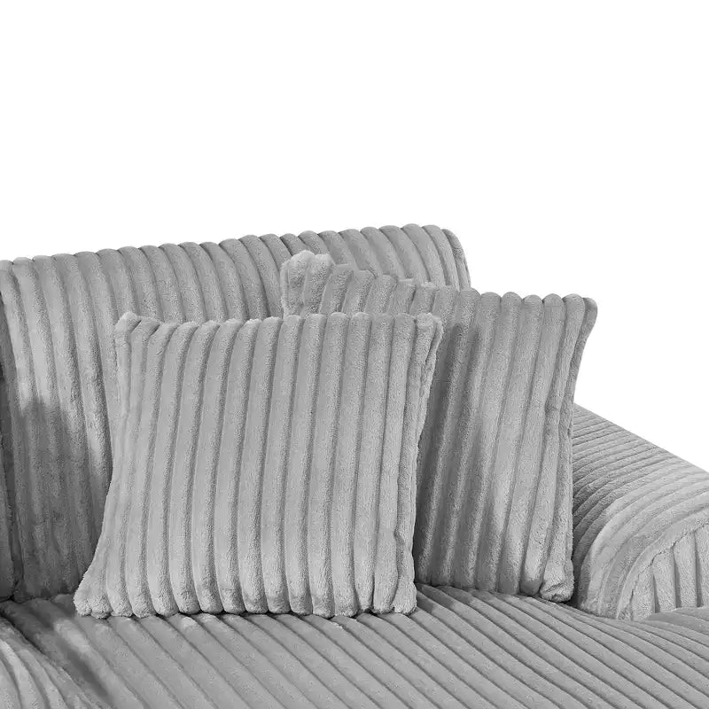 Oversized U-Shaped Sectional Sofa with Plush Corduroy Upholstery