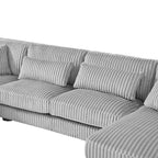Oversized U-Shaped Sectional Sofa with Plush Corduroy Upholstery