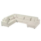 Oversized U-Shaped Sectional Sofa with Plush Corduroy Upholstery