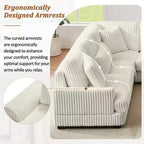 Oversized U-Shaped Sectional Sofa with Plush Corduroy Upholstery