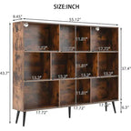 Wooden 3-Tier Open Shelf Bookcase with 10-Grid Storage