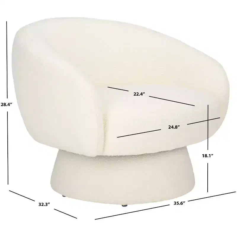 Petryna Boucle Swivel Accent Chair - SFV4822 - Ivory - Safavieh Couture