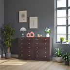 Karl Home 6-Drawer Brown Particle Board 25.98in. W Chest of Drawer