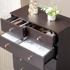 Karl Home 6-Drawer Brown Particle Board 25.98in. W Chest of Drawer