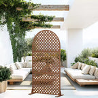 Laurence Diamond Brown Arch Room Divider Screen – 3-Piece Set