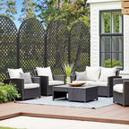 Laurence Diamond Brown Arch Room Divider Screen – 3-Piece Set