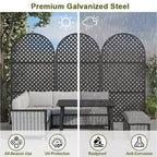 Laurence Diamond Brown Arch Room Divider Screen – 3-Piece Set