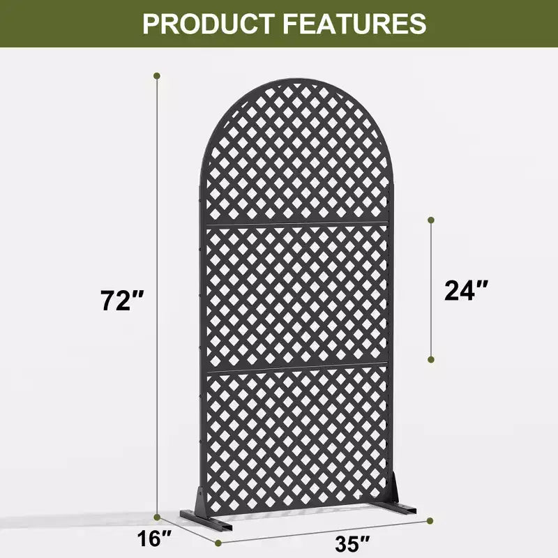 Laurence Diamond Brown Arch Room Divider Screen – 3-Piece Set
