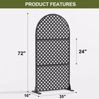 Laurence Diamond Brown Arch Room Divider Screen – 3-Piece Set