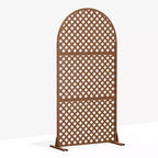 Laurence Diamond Brown Arch Room Divider Screen – 3-Piece Set