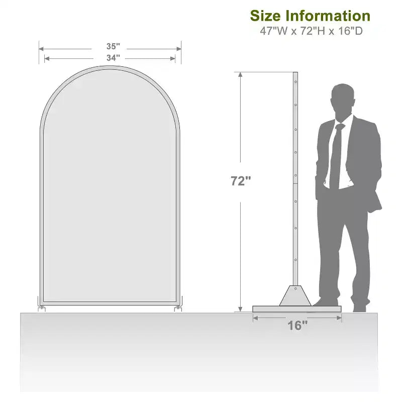 Laurence Diamond Brown Arch Room Divider Screen – 3-Piece Set