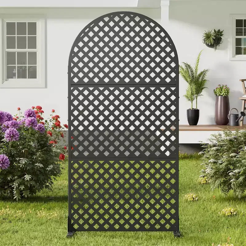 Laurence Diamond Brown Arch Room Divider Screen – 3-Piece Set