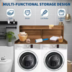 2-Tier Laundry Countertop with Edge Rails and Anti-Slip Pads
