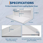2-Tier Laundry Countertop with Edge Rails and Anti-Slip Pads