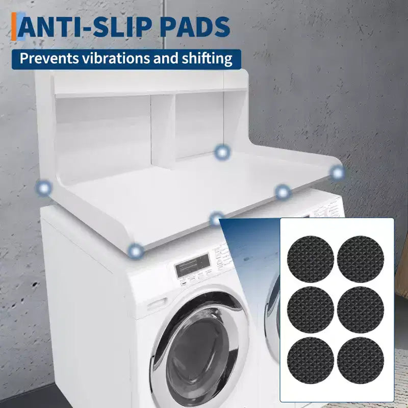 2-Tier Laundry Countertop with Edge Rails and Anti-Slip Pads