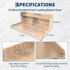 2-Tier Laundry Countertop with Edge Rails and Anti-Slip Pads