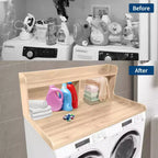 2-Tier Laundry Countertop with Edge Rails and Anti-Slip Pads