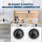 2-Tier Laundry Countertop with Edge Rails and Anti-Slip Pads