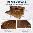2-Tier Laundry Countertop with Edge Rails and Anti-Slip Pads