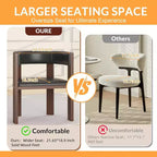 Acekool Set of 4 Mid-Century Chairs - Wide PU Leather Seats w/ Rubberwood Frame, Black Dining Chairs for Home & Office