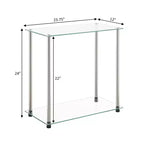 24-Inch Silver Rectangle Glass Table Top End Table