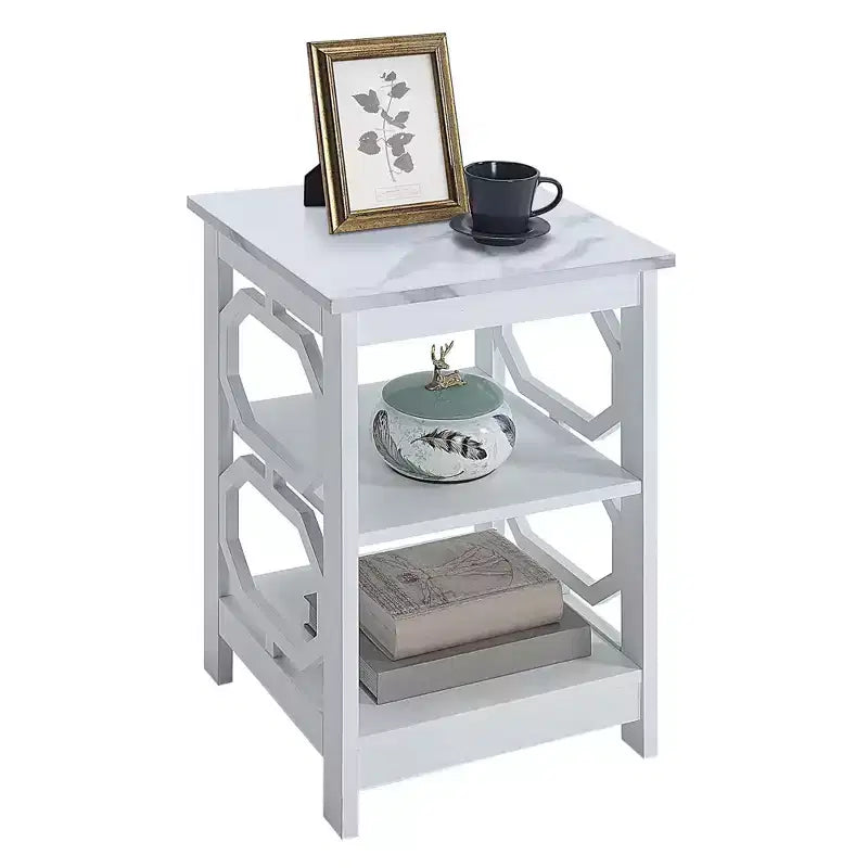 23.75-Inch White Rectangle Wood Table Top End Table
