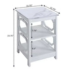 23.75-Inch White Rectangle Wood Table Top End Table