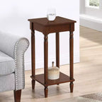28-Inch Brown Rectangle Wood Top End Table with Shelf