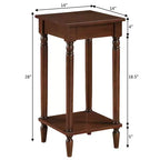 28-Inch Brown Rectangle Wood Top End Table with Shelf