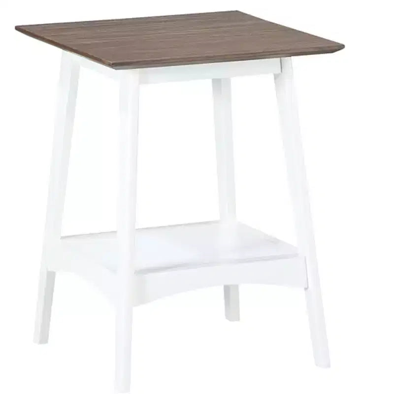 24-Inch White Rectangle Wood Top End Table