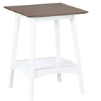 24-Inch White Rectangle Wood Top End Table